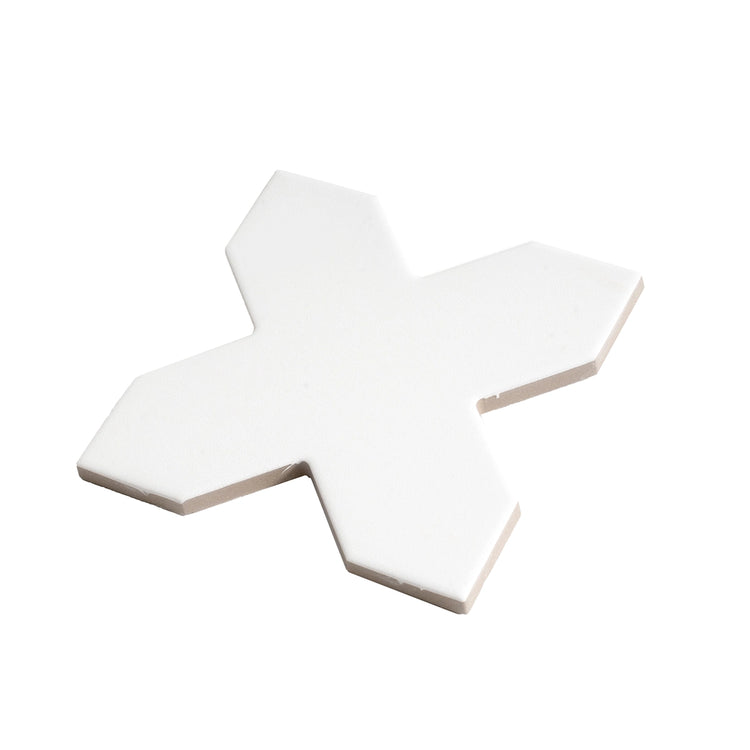 Carmel Matte White Porcelain Cross Tile | Tile Club