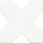 Carmel Matte White Porcelain Cross Tile Sample Piece | Tile Club
