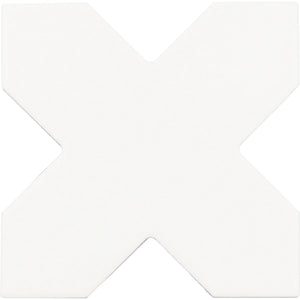 Carmel Matte White Porcelain Cross Tile Sample Piece | Tile Club