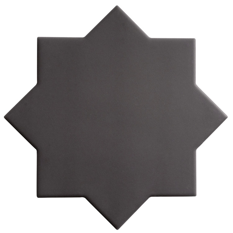 Carmel Matte Black Porcelain Star Tile | Tile Club