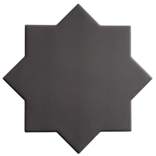 Carmel Matte Black Porcelain Star Tile Sample Piece | Tile Club