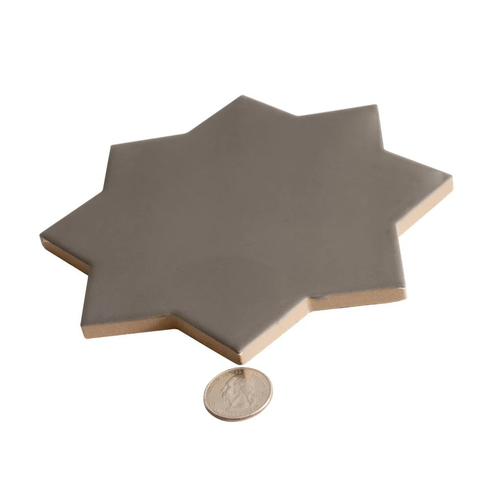 Carmel Matte Black Porcelain Star Tile