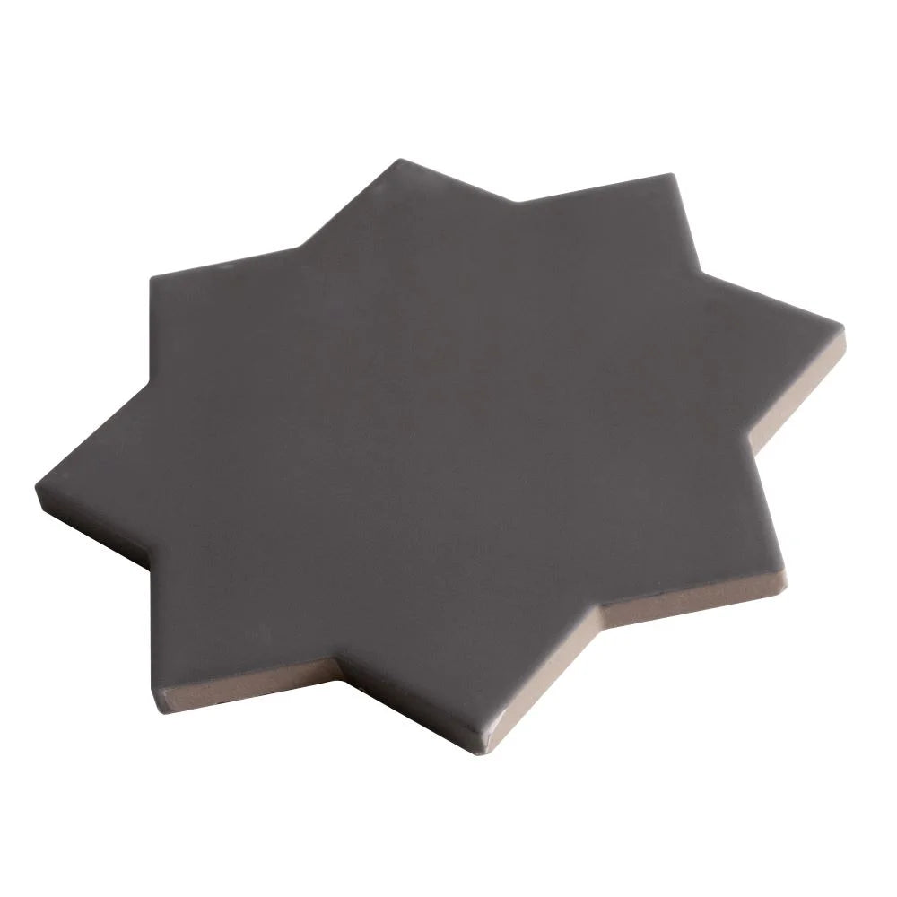 Carmel Matte Black Porcelain Star Tile