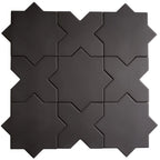 Carmel Matte Black Porcelain Star Tile