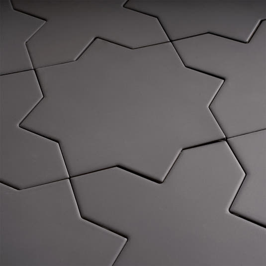 Carmel Matte Black Porcelain Star Tile | Tile Club