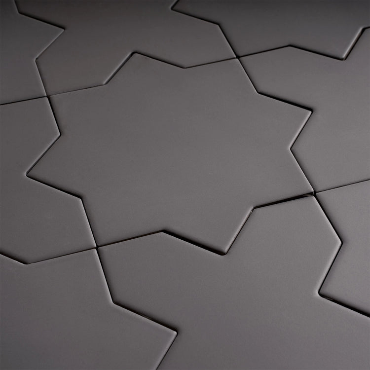 Carmel Matte Black Porcelain Star Tile | Tile Club