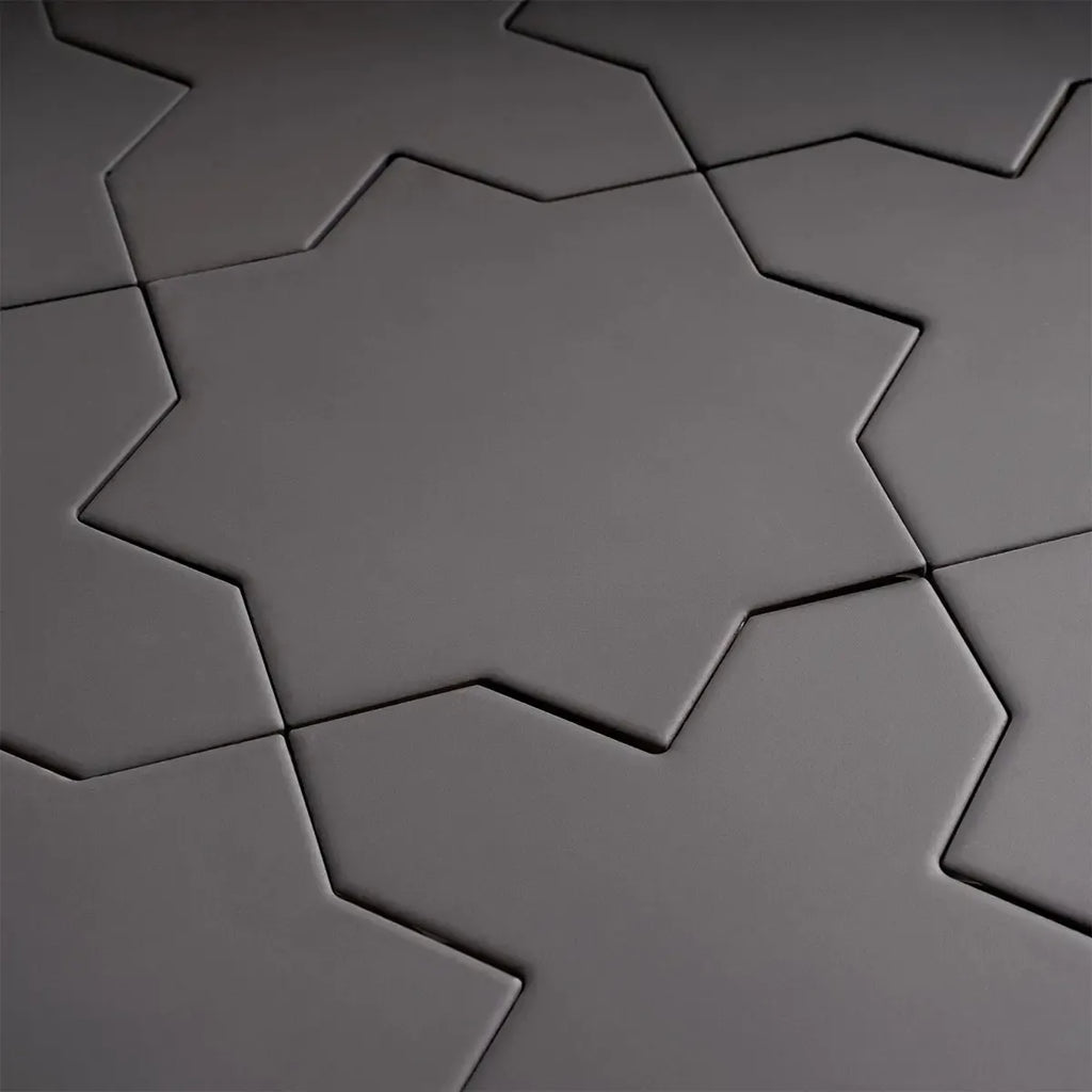 Carmel Matte Black Porcelain Star Tile | Tile Club
