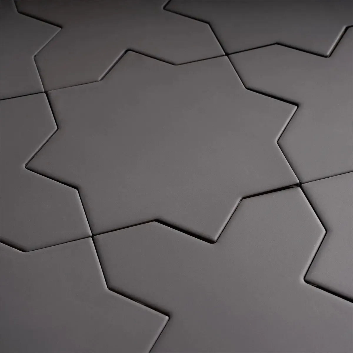 Carmel Matte Black Porcelain Star Tile | Tile Club
