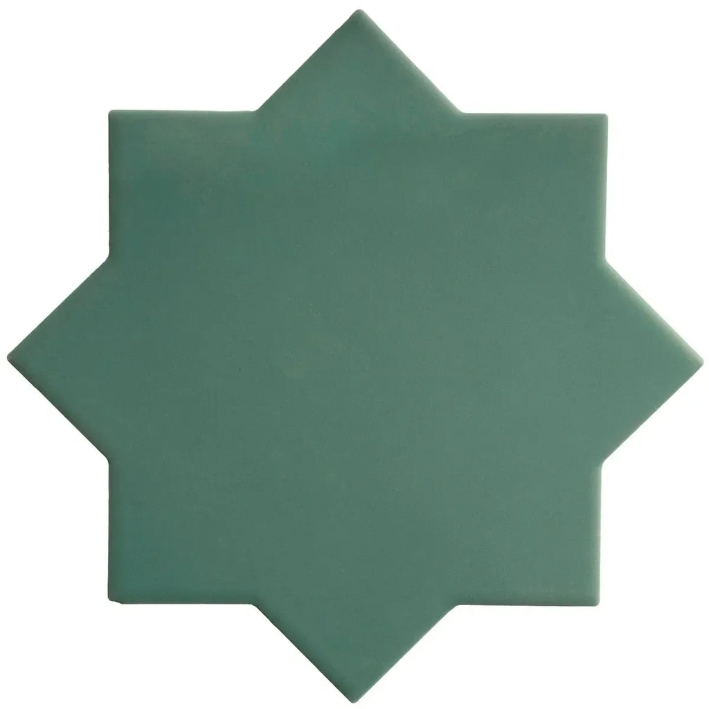 Carmel Sage Green Porcelain Star Tile | Tile Club