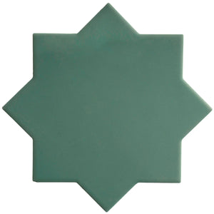 Carmel Sage Green Porcelain Star Tile Sample Piece | Tile Club