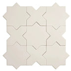 Carmel Light Gray Porcelain Star Tile and Gray Cross