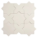Carmel Light Gray Porcelain Star Tile and Gray Cross