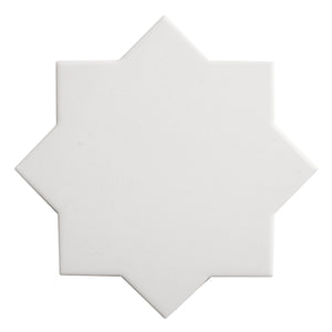 Carmel Matte White Porcelain Star Tile | Tile Club