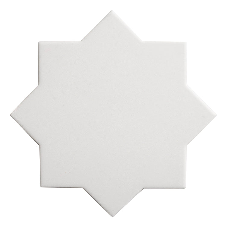 Carmel Matte White Porcelain Star Tile | Tile Club