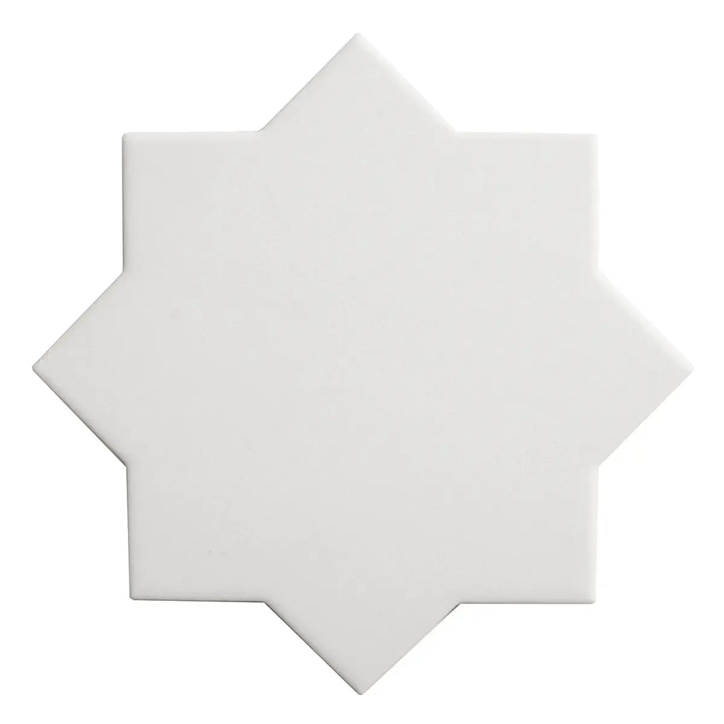 Carmel Matte White Porcelain Star Tile | Tile Club