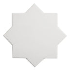 Carmel Matte White Porcelain Star Tile | Tile Club