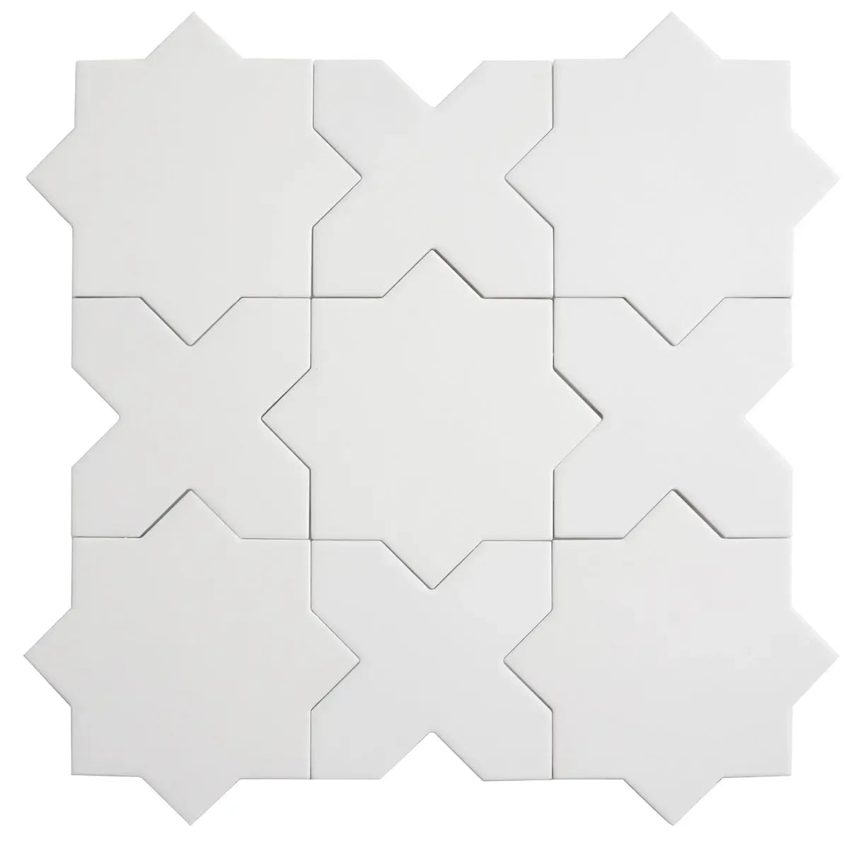 Carmel Matte White Porcelain Star Tile
