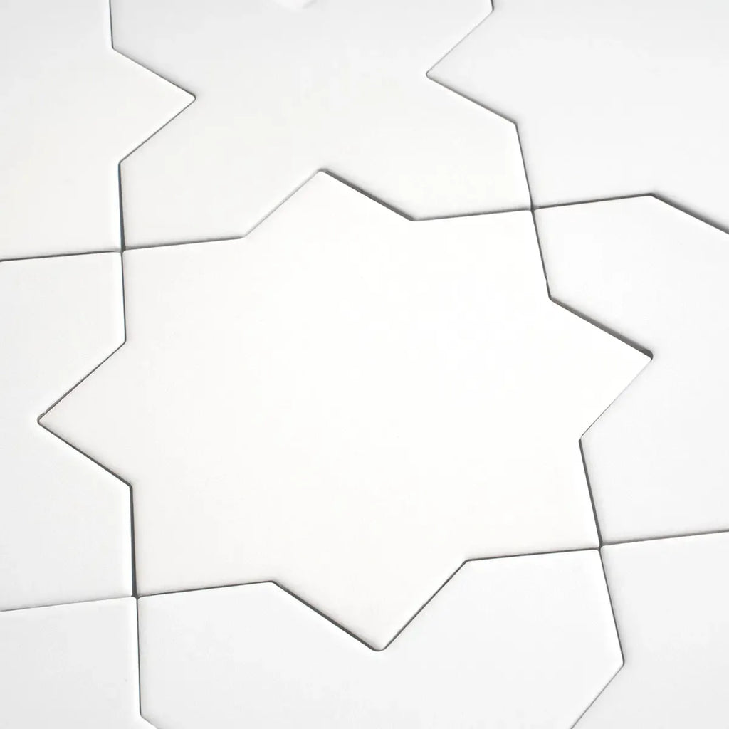 Carmel Matte White Porcelain Star Tile | Tile Club