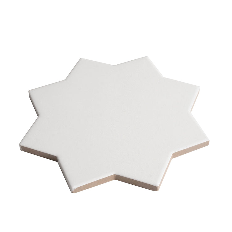 Carmel Matte White Porcelain Star Tile | Tile Club