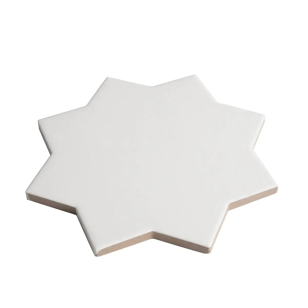 Carmel Matte White Porcelain Star Tile | Tile Club