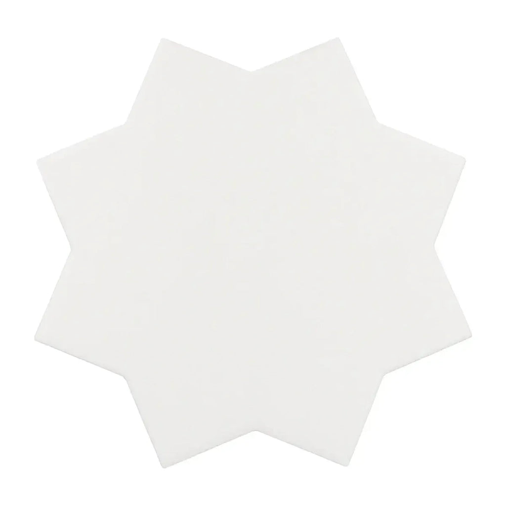 Carmel Matte White Porcelain Star Tile Sample Piece | Tile Club