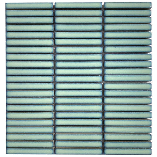 Lattice Green Stacked Brick Porcelain Mosaic Tile