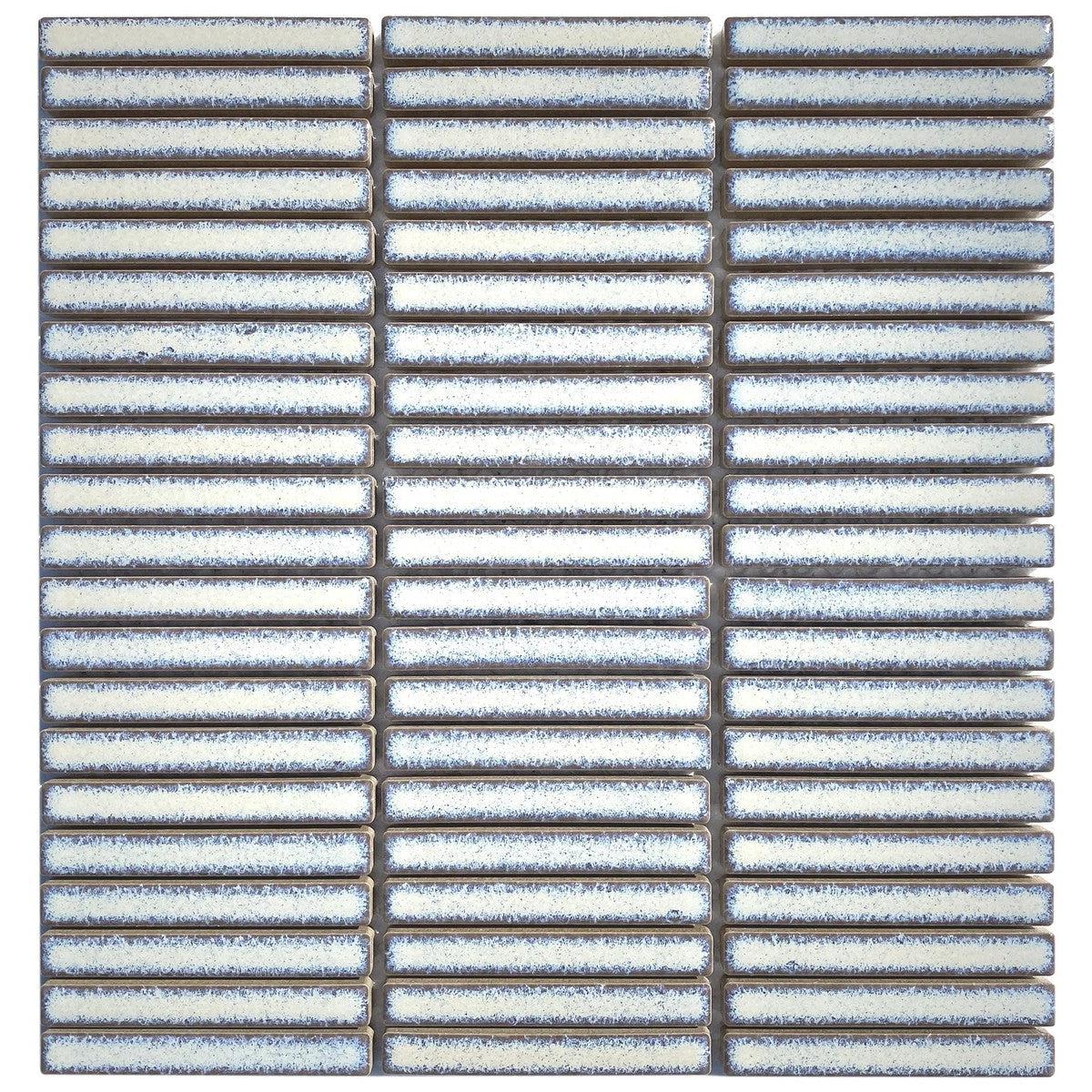 Lattice Gray Stacked Brick Porcelain Mosaic Tile