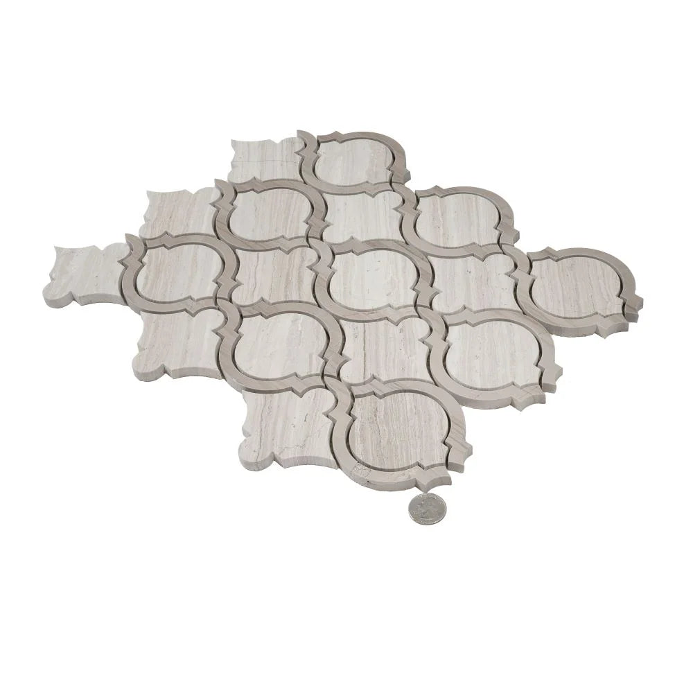 Arabesque Tile Wooden Beige & Athens Grey Mosaic Tile