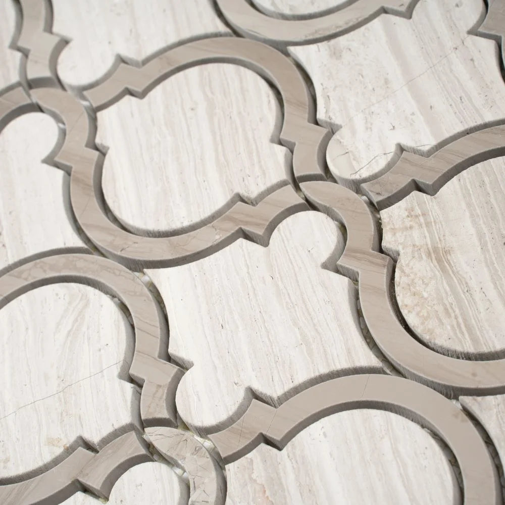 Arabesque Tile Wooden Beige & Athens Grey Mosaic Tile