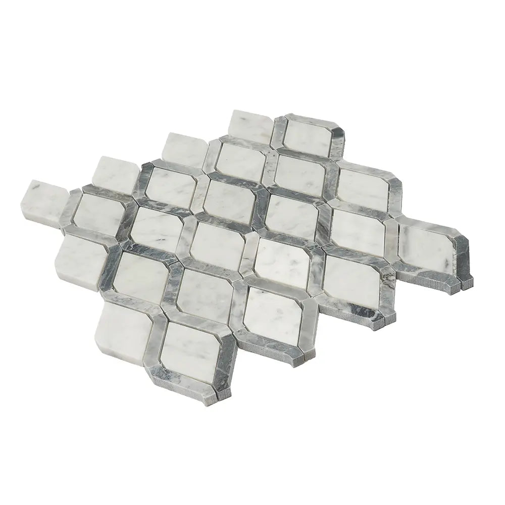 Diamonds Carrara White & Bardiglio Mosaic Tile | Tile Club