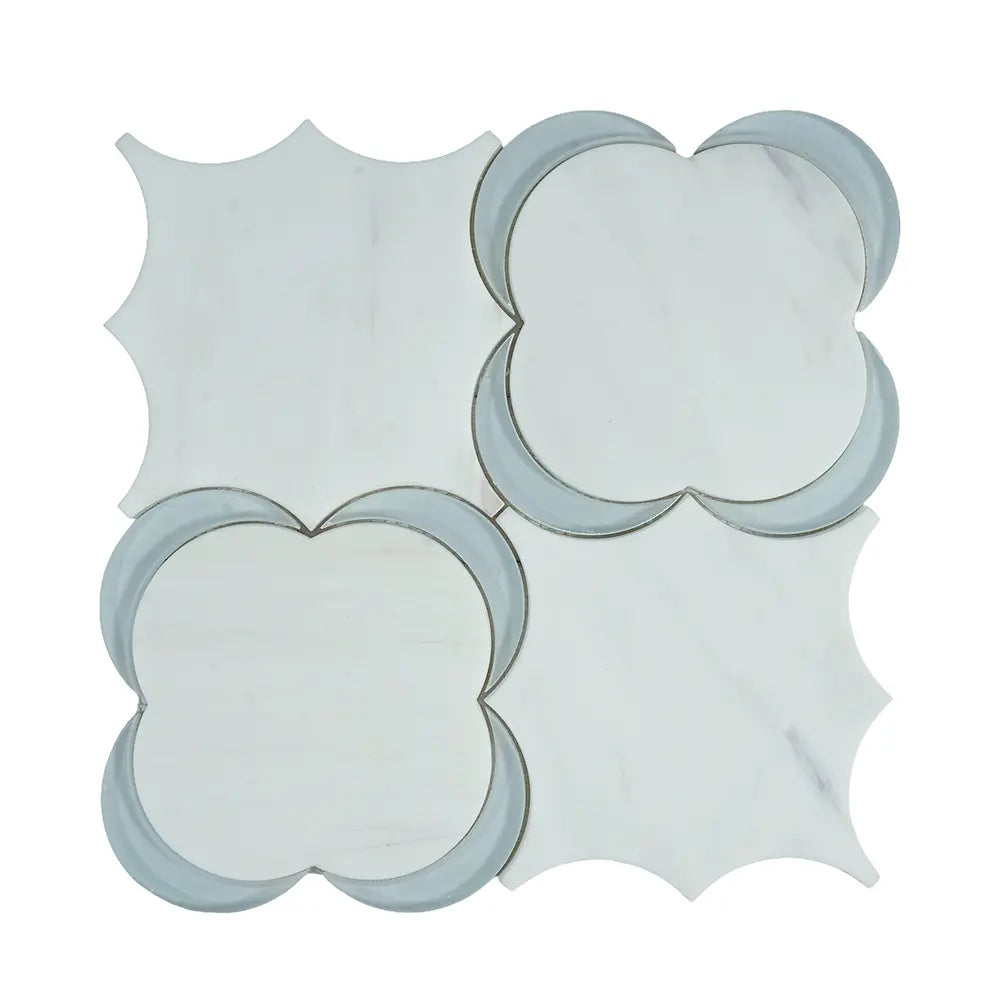 Camelia Dolomiti Bianco & Glass Mosaic Tile | Tile Club