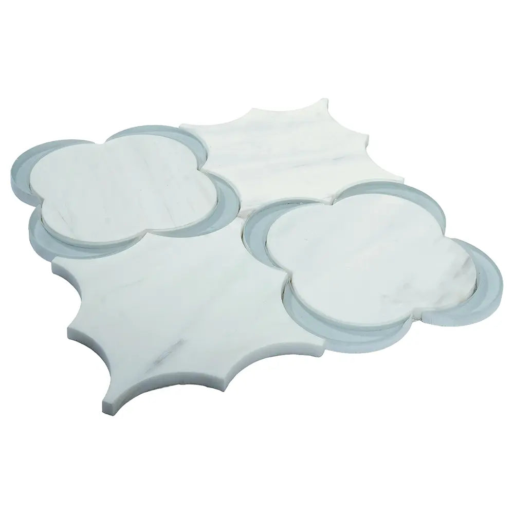 Camelia Dolomiti Bianco & Glass Mosaic Tile | Tile Club