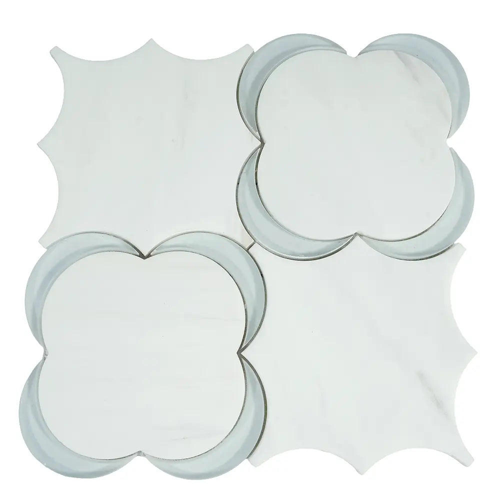 Camelia Dolomiti Bianco & Glass Mosaic Tile | Tile Club