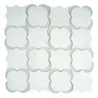 Camelia Dolomiti Bianco & Glass Mosaic Tile | Tile Club