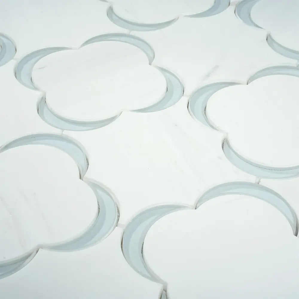 Camelia Dolomiti Bianco & Glass Mosaic Tile | Tile Club