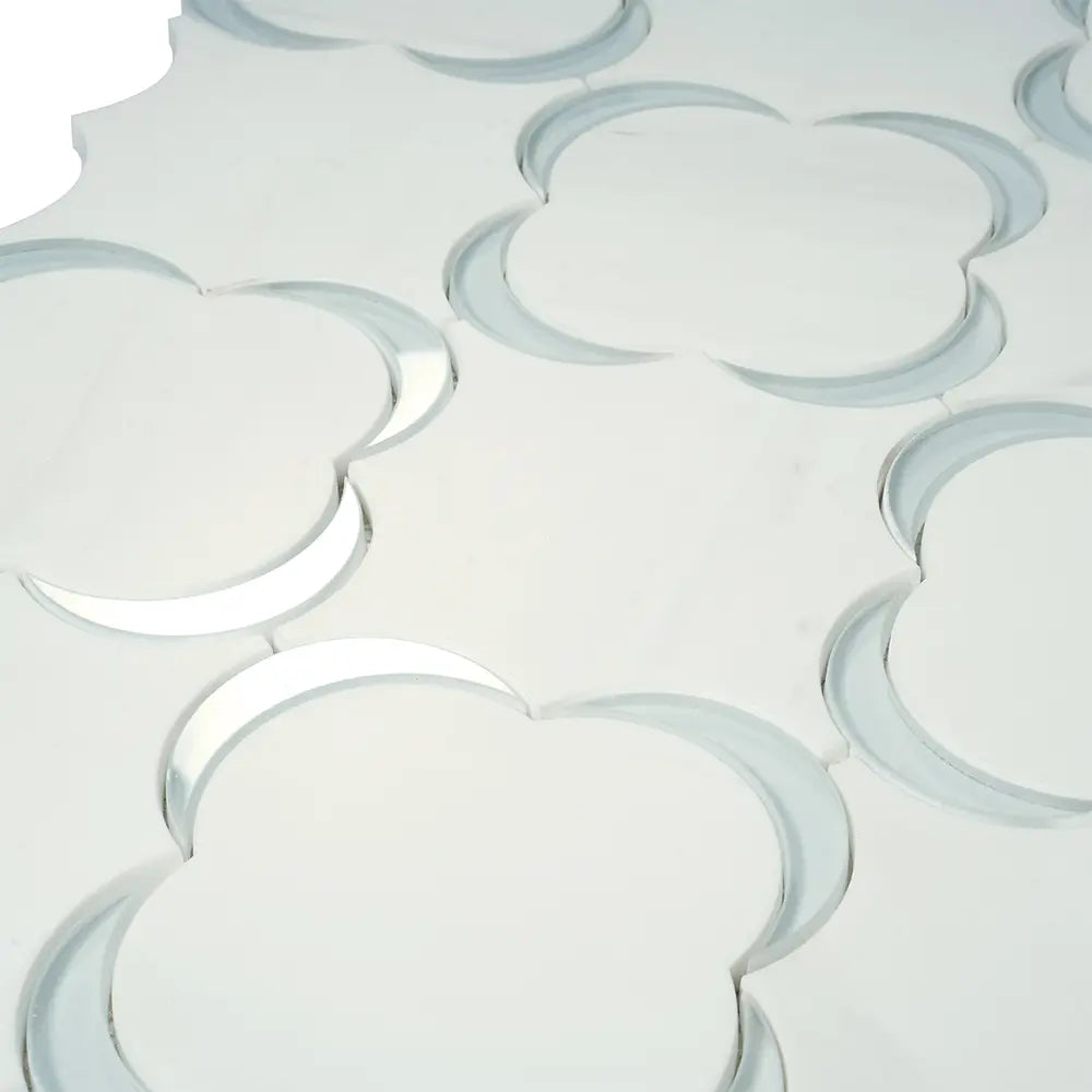 Camelia Dolomiti Bianco & Glass Mosaic Tile | Tile Club