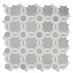 Weaving Flower Carrara & Thassos Marble Mosaic Tile | Tile Club
