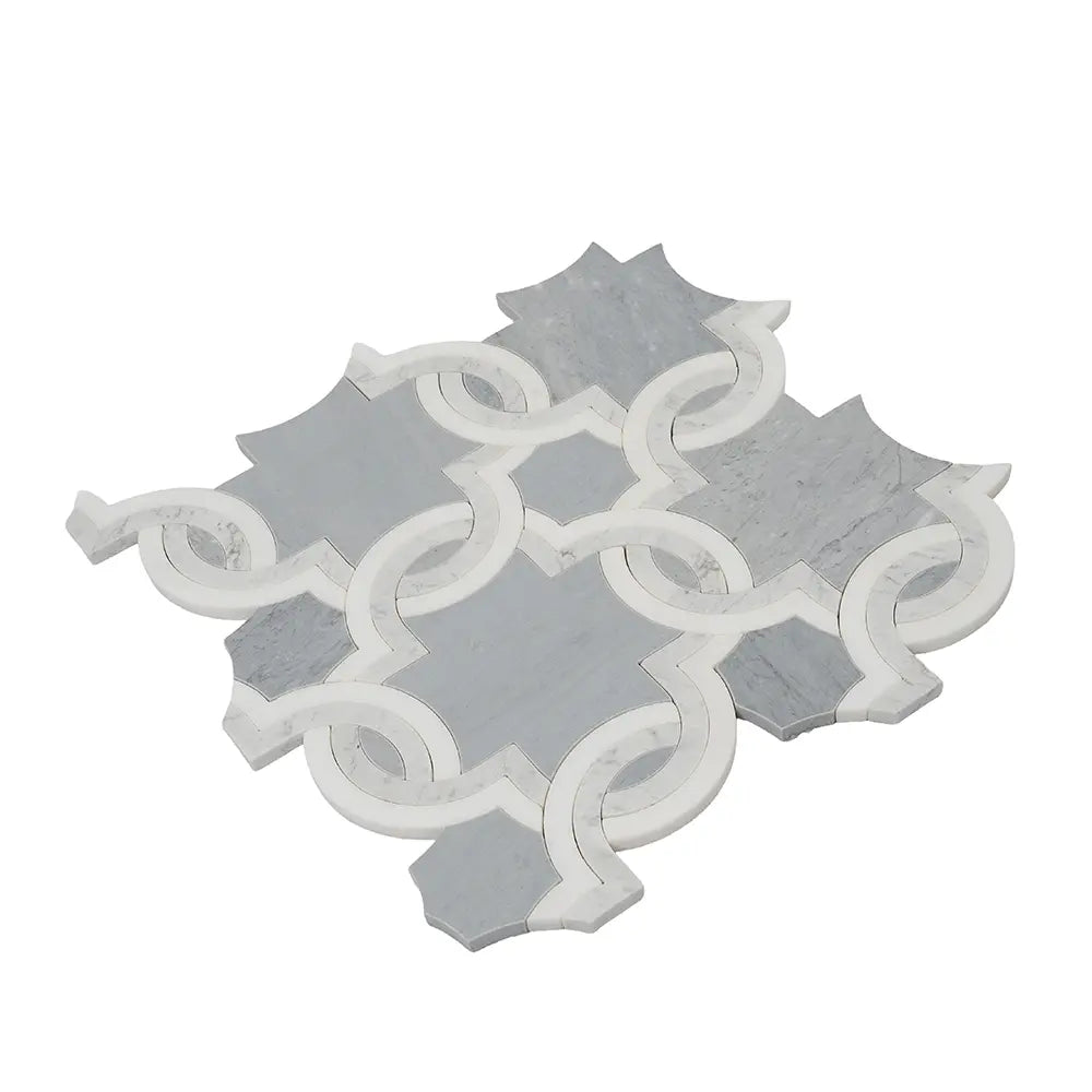 Weaving Flower Carrara & Thassos Marble Mosaic Tile | Tile Club