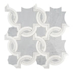 Weaving Flower Carrara & Thassos Marble Mosaic Tile | Tile Club