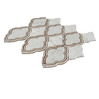 Carrara Arabesque Tile With Wooden Beige Lines | Tile Club