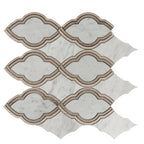 Carrara Arabesque Tile With Wooden Beige Lines | Tile Club