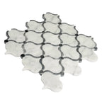 Carrara Arabesque Tile With Bardiglio Dots | Tile Club