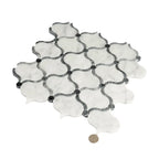 Carrara Arabesque Tile With Bardiglio Dots | Tile Club