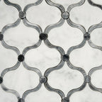 Carrara Arabesque Tile With Bardiglio Dots | Tile Club