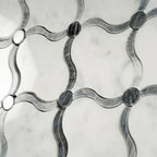 Carrara Arabesque Tile With Bardiglio Dots | Tile Club
