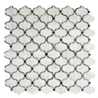 Carrara Arabesque Tile With Bardiglio Dots | Tile Club