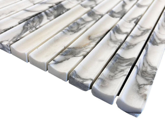 True Arabescato Concave Fluted | Tile Club