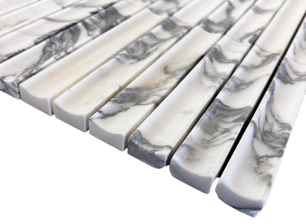 True Arabescato Concave Fluted | Tile Club