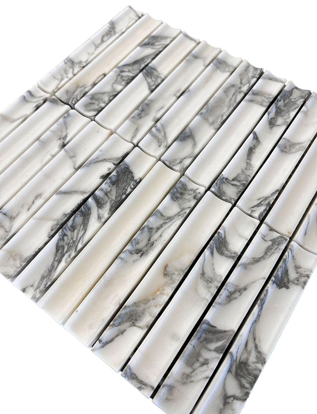 True Arabescato Concave Fluted | Tile Club