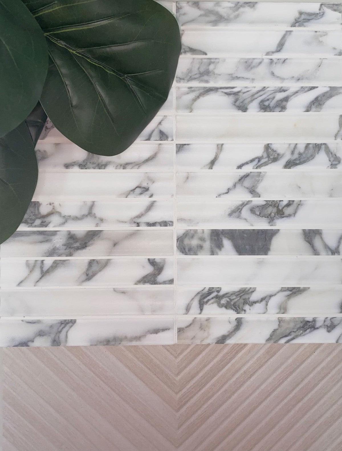 True Arabescato Concave Fluted | Tile Club